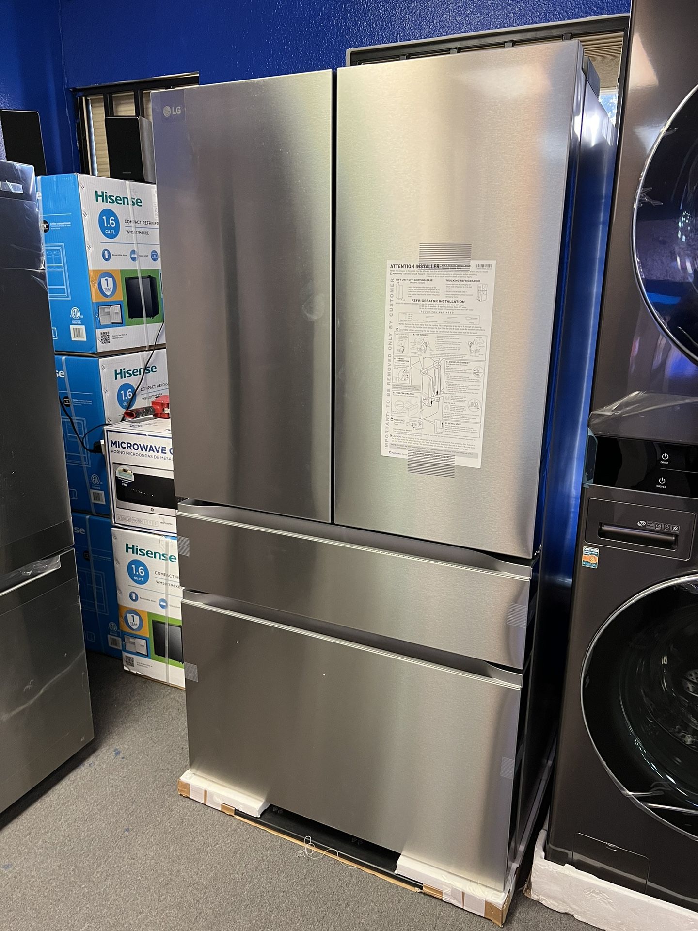 LG STAINLESS STEEL 4 DOOR REFRIGERATOR