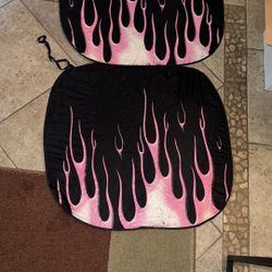 Black Flame Print Car Windshield Sun Visor