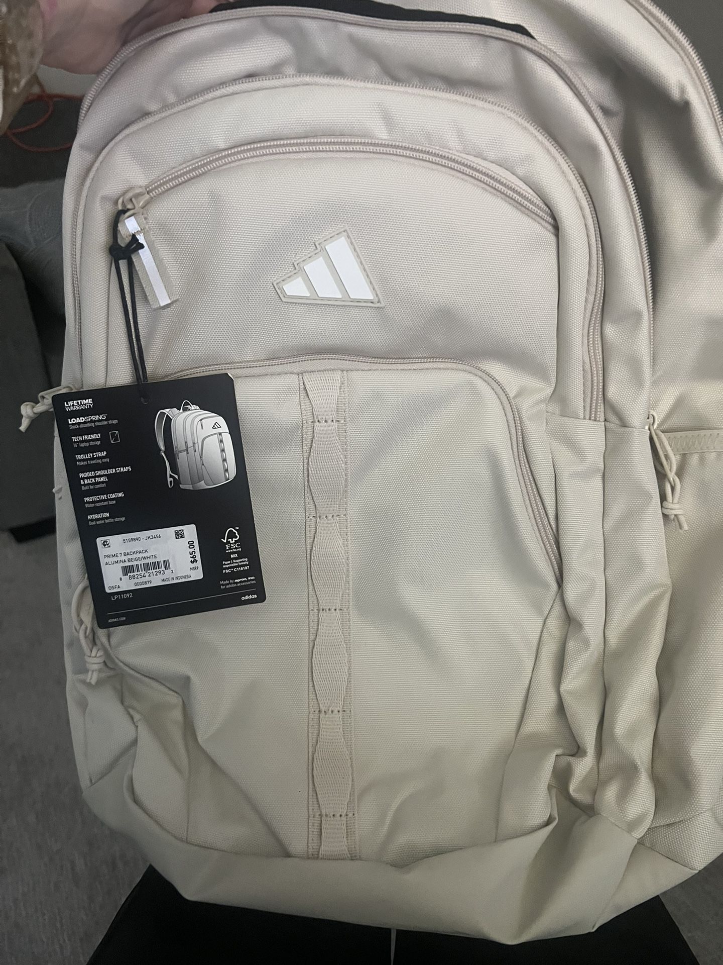 Adidas Prime 7 Backpack Beige/White