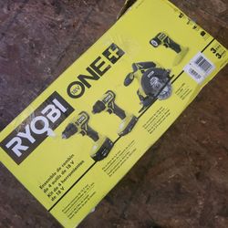 Ryobi ONE+ 18V Cordless 4-Tool Combo Kit with 1.5 Ah Battery, 4.0 Ah Battery, and Charger