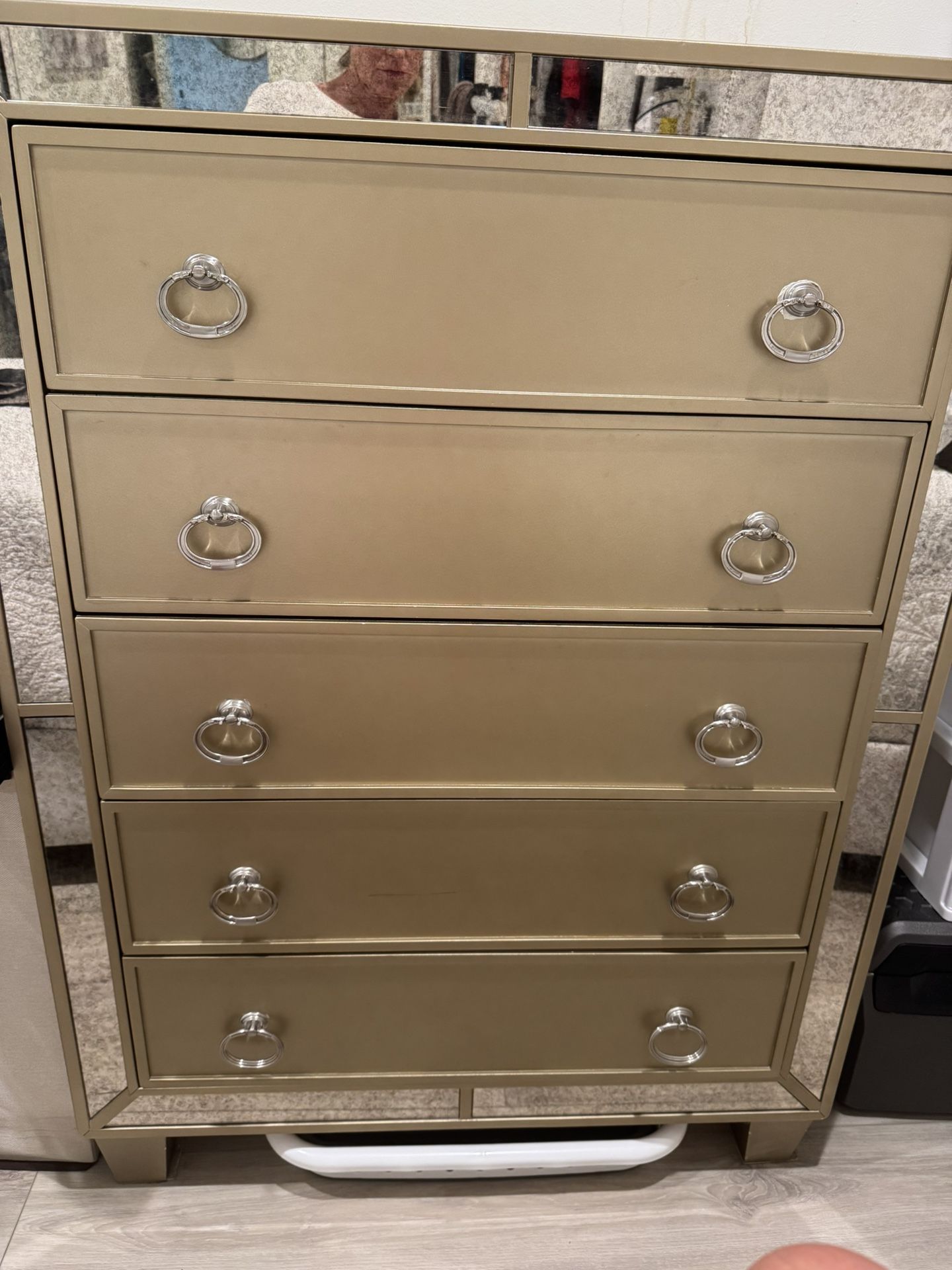 Gilded Mirror Tall Dresser