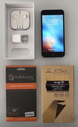 iPhone 6 Plus New screen and camera / New originales Headphones/ 3pack screen protector film and new Glass screen protector Glass very good condició