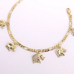 Anklets Elephants gold plated 