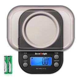 Small Mini Kitchen Scale 1000g / 0.1g Jewelry Portable Pocket Scale Weight Black