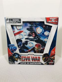 Marvel Captain America Civil War Super 3D Dartboard Set 3d Effect Avengers
