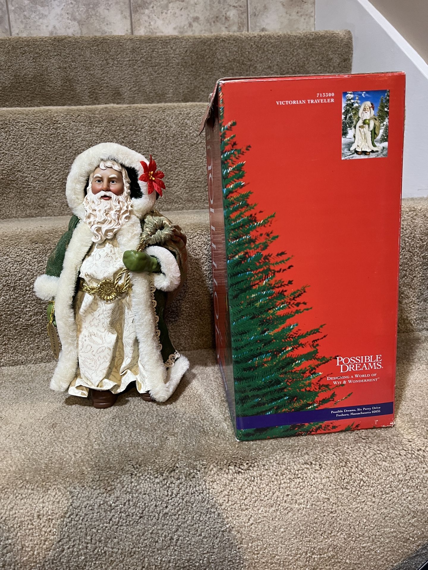 2000 Clothtique Collection Possible Dreams Santa “Victorian Traveler” 713300