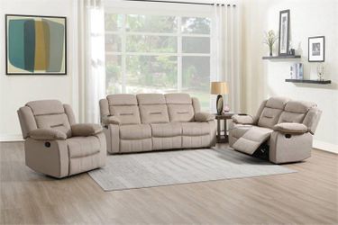 2 Piece Recliner Sofa & Recliner Loveseat-$685.00 (Recliner Chair-$235.00) – Beige Color