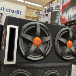 Car Audio Subwoofer 2 12” With. Box Bran New