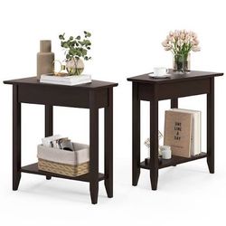 Super Cute Mid Century Modern Style Espresso Brown Side Tables 