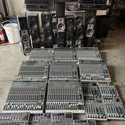 Lot Of Bunch Of Audio Equipment Mixer Speakers Amps M-Audio  