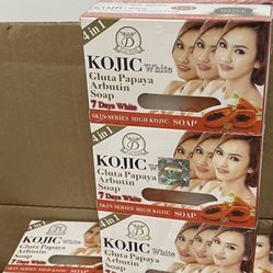 2X Kojic White Gluta Papaya Arbutin 7 Days White Soap 160g 4 In One 