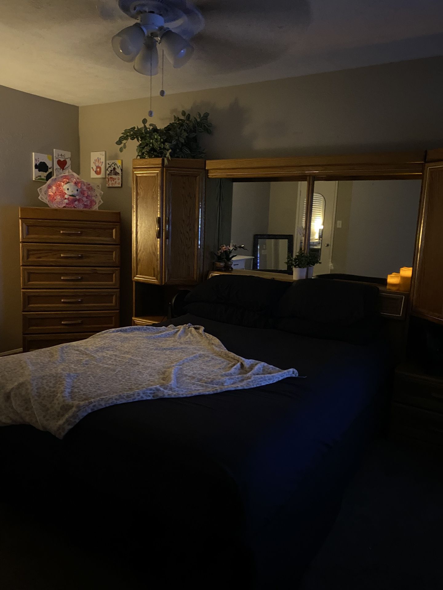 Queen bed and dresser