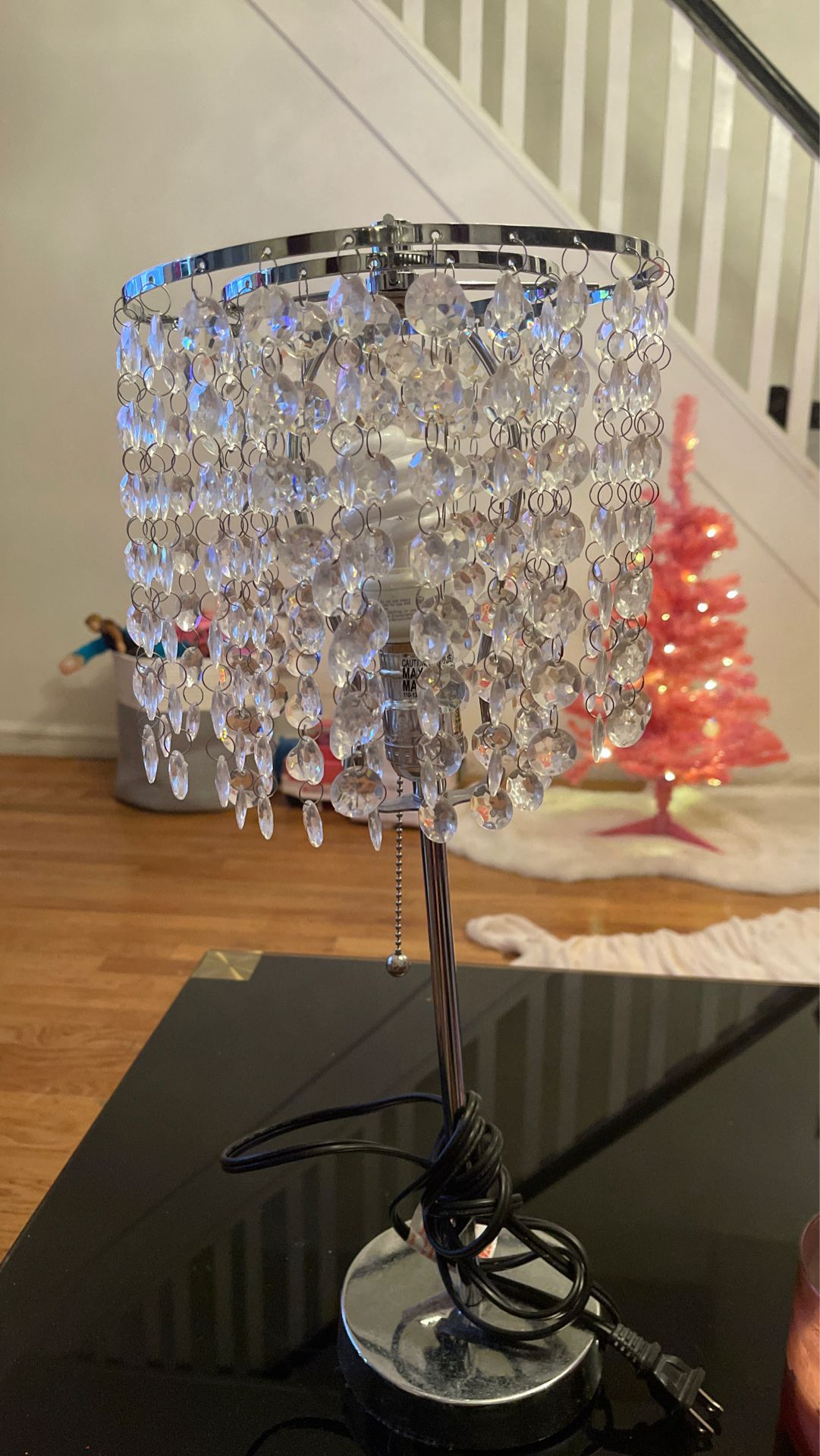 Crystal chandelier desk lamp