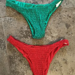 Lot of 2 Bikini Suit Bottoms, Size S, Bathing Suit Swim Wear