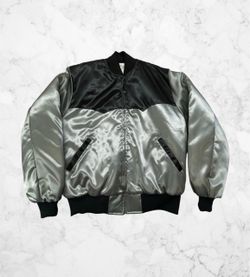 Clovis Elks Gem Sportswear Bomber Jacket Size L Silver Black Clovis Elks Futurity