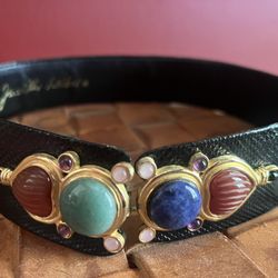 Vintage Judith Lieber Belt Adjustable Multistone Rare
