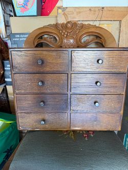 Vintage Wood Small Chest of Drawers