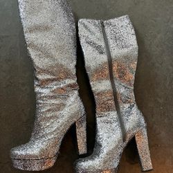 Tall High Heel Size 8 Sparkly Costume Platform Boots
