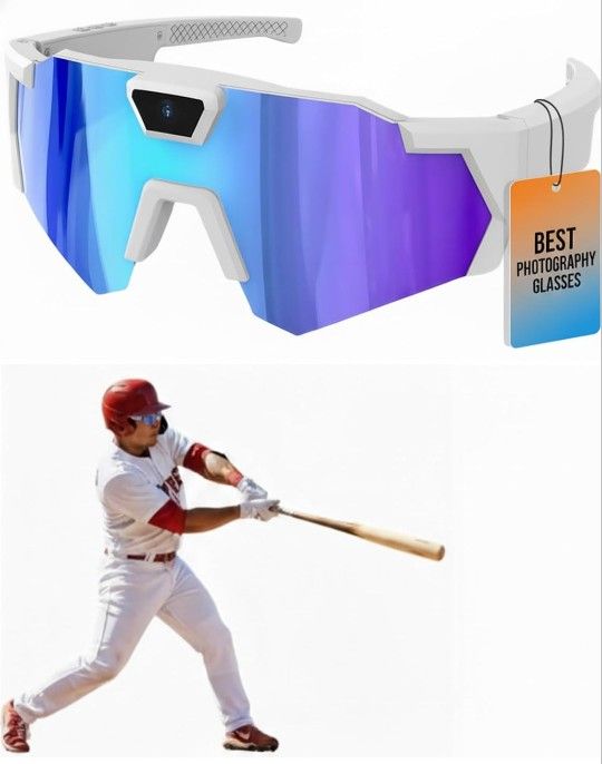 POV Glasses 4K Baseball Glasses with Camera Smart Camera Glasse for Men Women Sunglasses with Cameras
