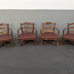 Antique Oak Captains Chairs (Barrel  Chairs) Set of Four