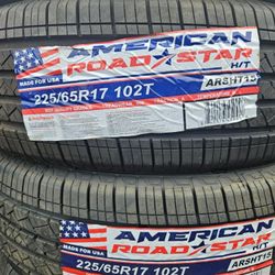 225-65-17 !!! AMERICAN ROADSTAR A/S !!! $350 LAS 4 LLANTAS MONTADAS Y BALANCEO INCLUIDO 👌