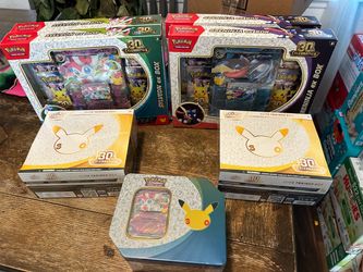 $530 for lot only 1 ETB LEFT. The rest of the lot is still there. Pokémon TCG 30th Celebration Bundle Lot