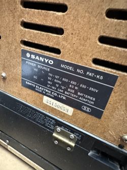 Vintage Sanyo PAT-K5 Karaoke player 8 Track And Cassette Audio for