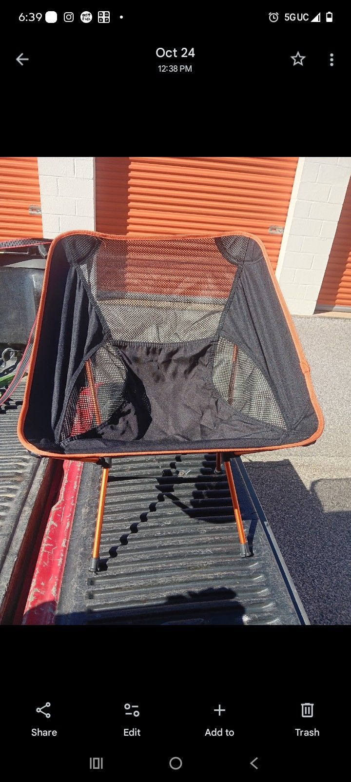 (1) Foldable Camping / Fishing Chair 