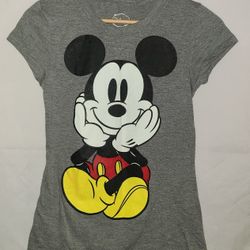 Disney Mickey Mouse Front Back Gray T-shirt Size M