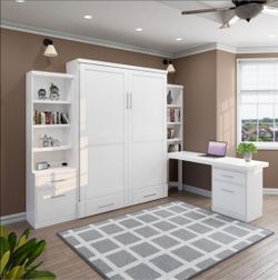 Murphy Bed with Desk and Built-in Nightstand