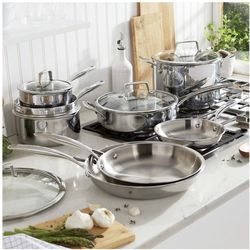 Set 3 : Henckels 18/10 Stainless Steel Cookware Set – 12 -Piece Set, Induction Ready, New