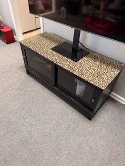 Leopard print TV stand