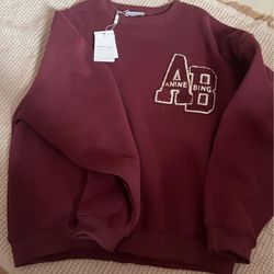 Women's red crew neck sweatshirt, Anine Bing
