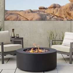 Real Flame Aegean Round Propane or Natural Gas Fire Pit Table