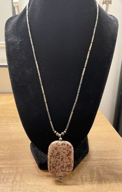 Vintage Dendritic Jasper & Hematite Pendant