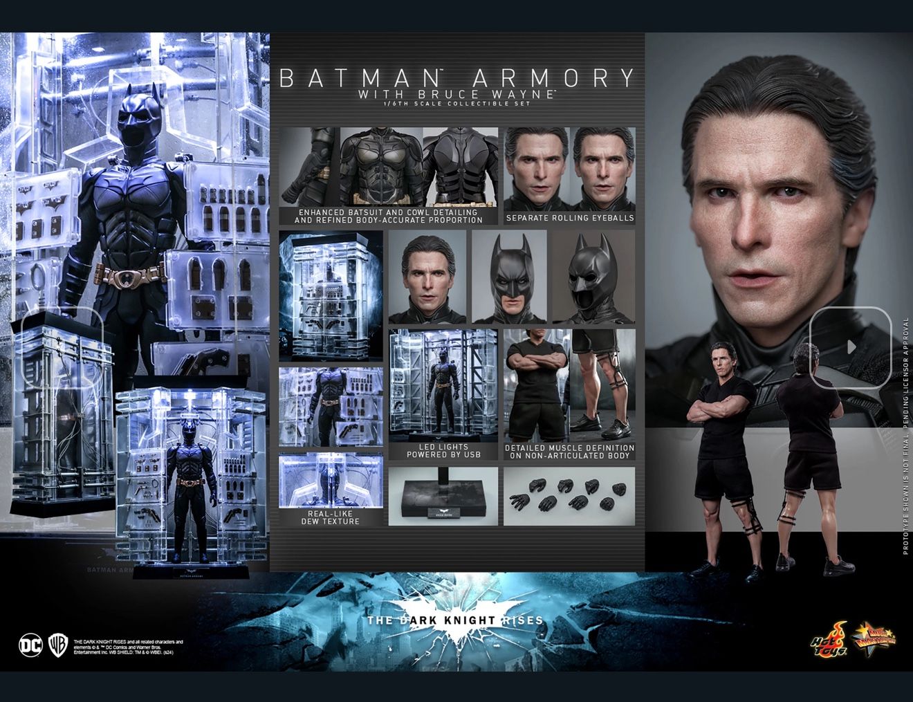 Hot Toys Batman Armory With Batman & Bruce Wayne Dark Knight Rises