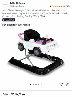 Pink Jeep Baby Walker