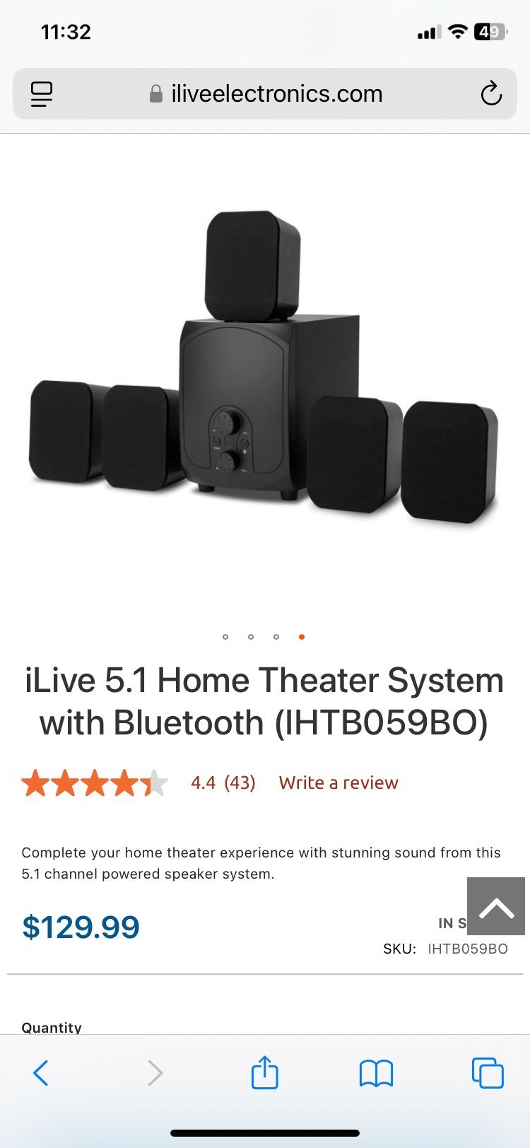 5.1 Home Theater System w Bluetooth