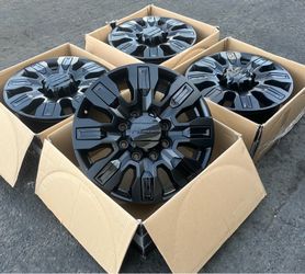 “20 GMC Sierra 2(contact info removed) Denali Satin Black Rims/Wheels (Exchange available)