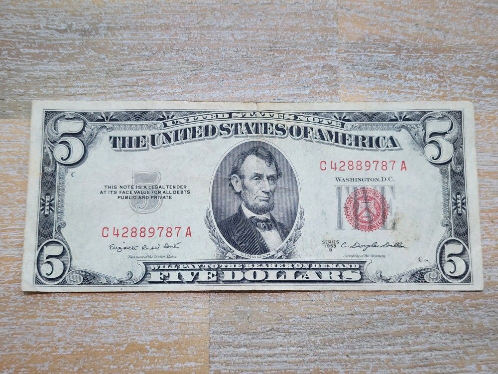 5 Dollar Note Red
