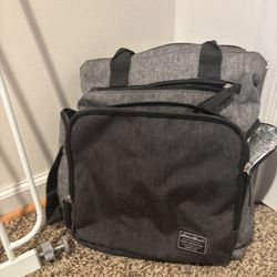 Gray and Black Eddie Bauer Backpack/Diaper Bag