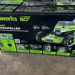 Battery Lawnmower With Lights On It 60v