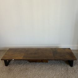 Dual Monitor Stand Riser, Wood and Steel Monitor Stand Riser, 