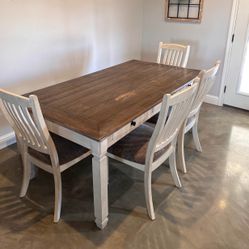 Dinning table,4 chair and bench 