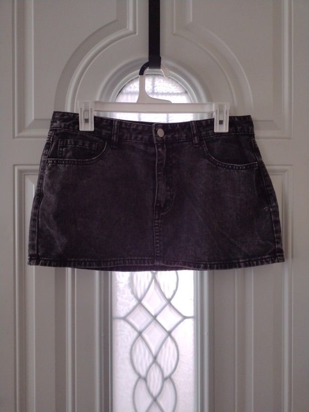 Black Jean Skirt