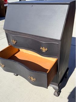 Vintage wood Black Secretary Desk shabby