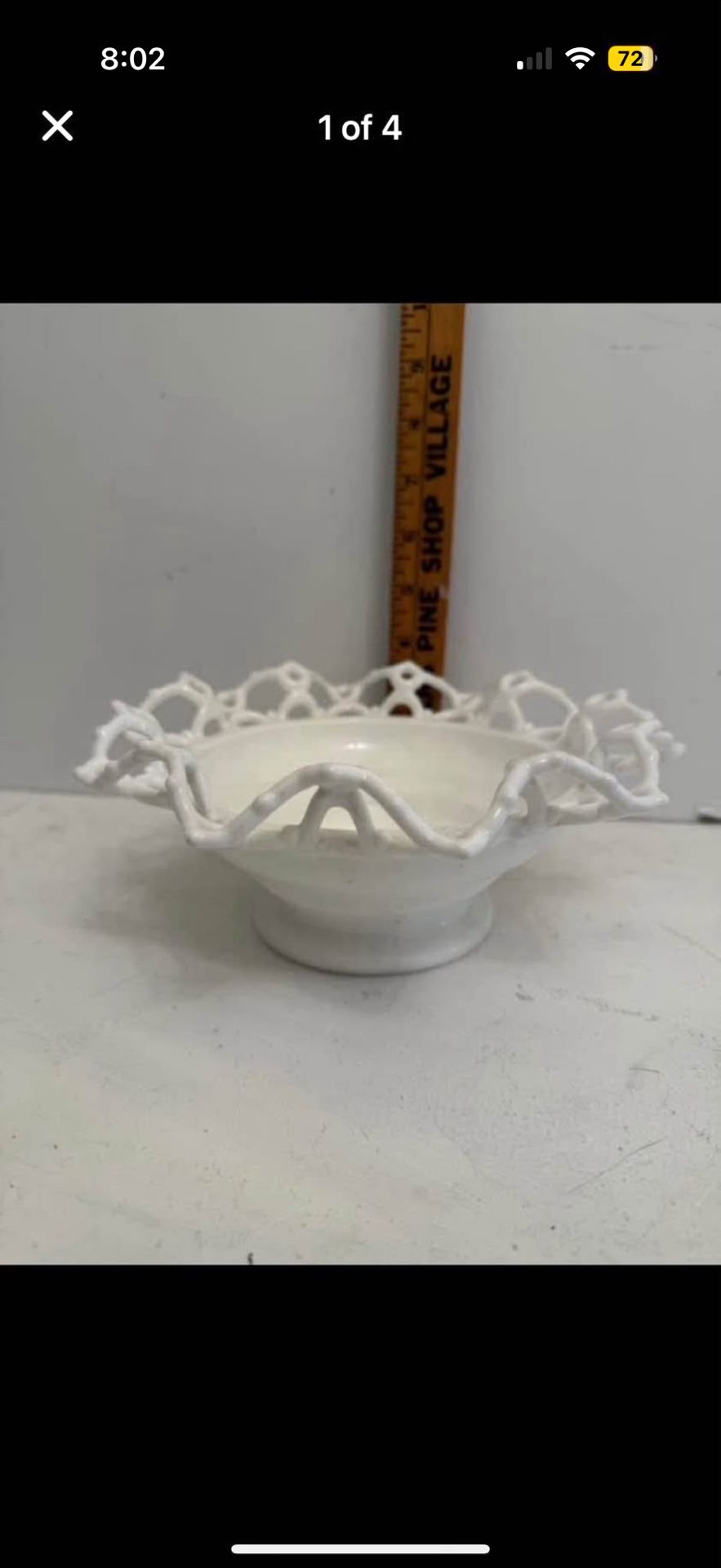 Vintage White Glass Bowl