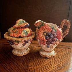 Vintage Fitz and Floyd Creamer and Sugar Set