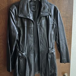 Beautiful JLC New York Women’s Leather Belted 3/4 Jacket, Sz M/M