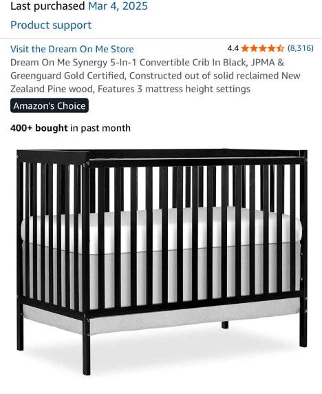 Convertible Crib & Mattress Set - Like New, 4 Months Old